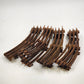 11 Model Train Curve Track Sections O Gauge 31" Diameter Brown Ties Rusty