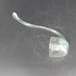 Hand Blown Glass Punch Bowl Ladle Green Tint Curved Handle 9in Large Dipper Vtg