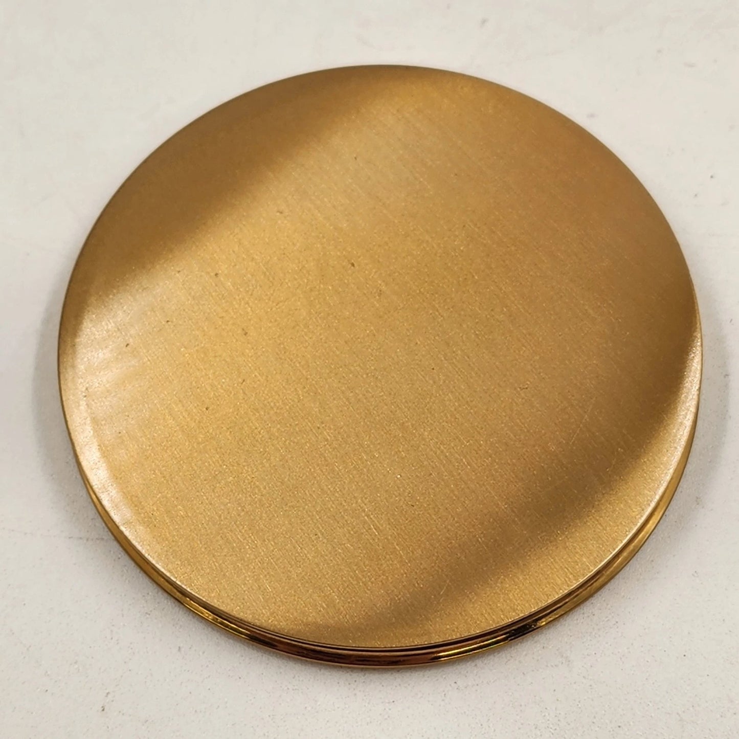 Souvenir Powder Compact Nassau Sailboat Gold Case Mirror Puff Sifter Vtg Unused
