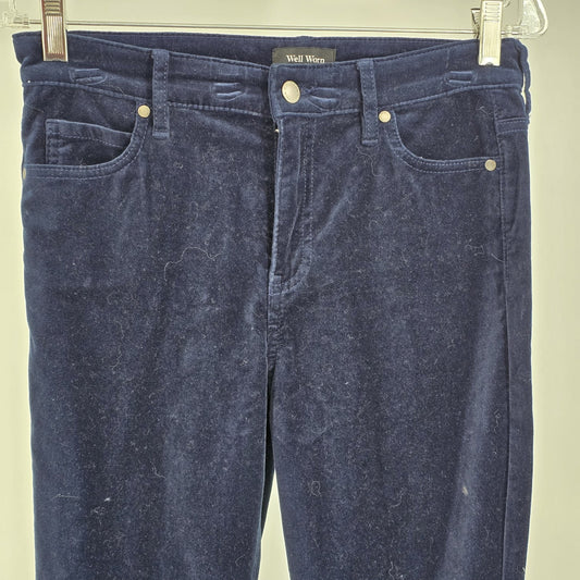 Well Worn Ladies Denim Solid Blue Pants 98% Cotton / 2% Elastane Size 4/27 China