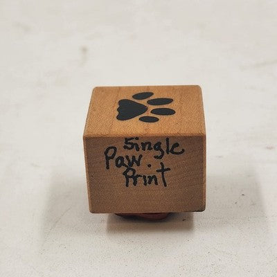 4 Wood Rubber Hand Stamps Love Theme Dog Footprint Flower Heart USA
