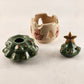 Christmas Tree Stoneware Potpourri Burner 6.5” Santa’s Shelf Teddy Bear Base NOS