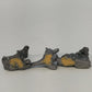 3Pcs Whimsical Pewter Giraffe Kangaroo Monkey Miniature Figurines Animal Vintage