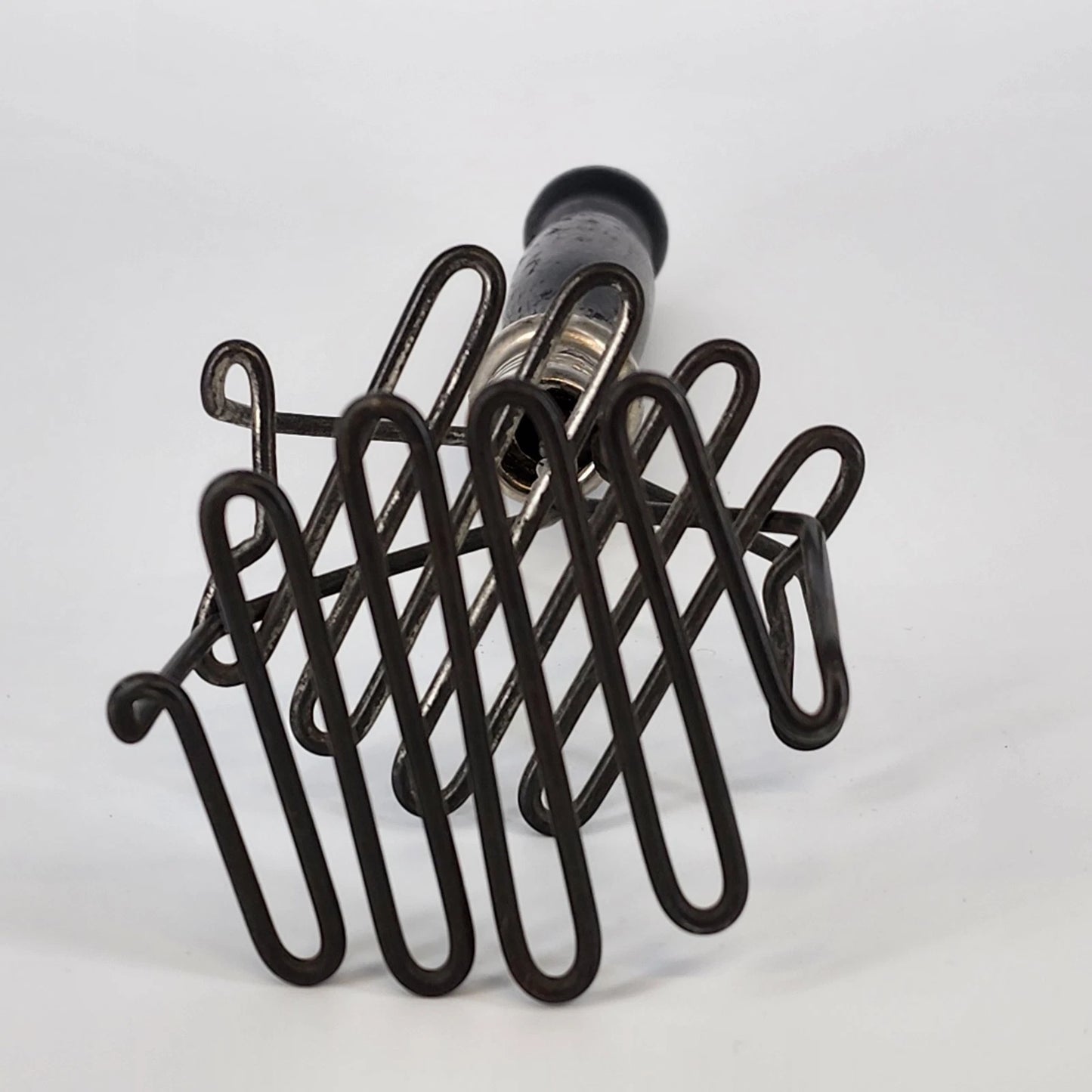 Double Wire Potato Masher Double Spring Action Black Wood Handle Farmhouse Tool