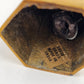 Cow Bell Hexagonal Solid Metal Brass w/Ring Handle Horse Sheep Goat 2" India