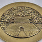 Solid Brass Charger Plate Engraved Temple Yin Yang Asian Dragons Heavy 11.5"