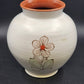 Hungarian Artmark Vase Hand Painted Floral Ceramic Brown Glaze Interior 10"x9"
