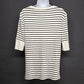 Calvin Klein Performance T-Shirt XL Women's White w Black Stripe V Neck 1/2 SL