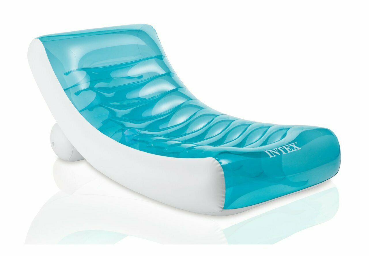Intex Rockin Lounge Inflatable Pool Raft Chair Cup Holder