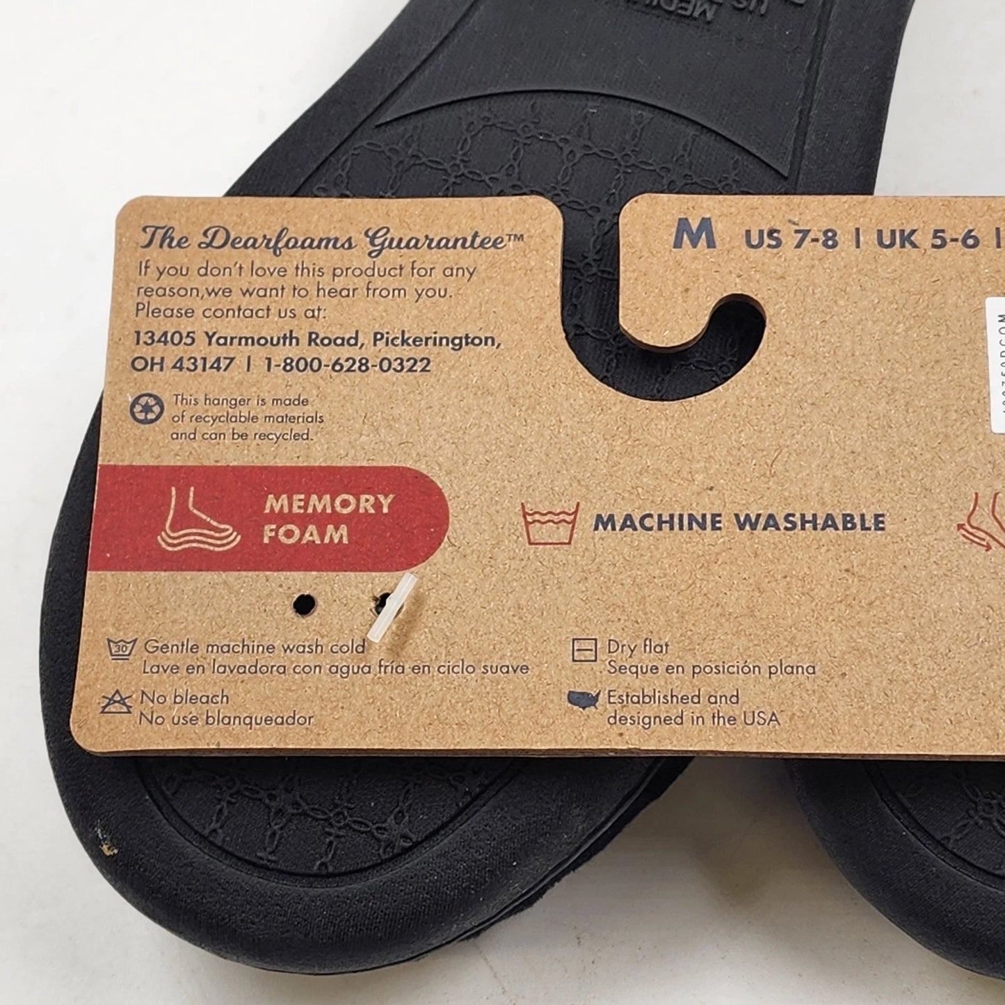 Dearfoams Women's Rebecca Slippers Medium Microfiber Velour Closed Back Black