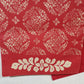 Holiday Decor Red Table Runner 14x72 Stamped Pattern Lined Sewn Edge Rectangular