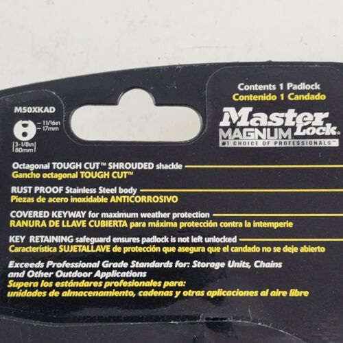 Master Lock Magnum M50XKAD Padlock 3in Shrouded Stainless