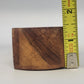 Indian Natural Wood Incense Burner 12.5" Brass Inlay Om Symbol Ash Catcher Vtg