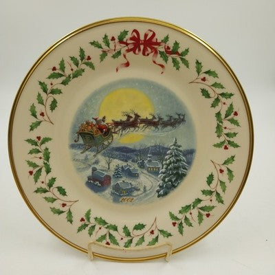 Lenox Christmas Plate 2002 Santa's Ride Annual Holiday Collector Mint In Box