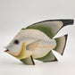 Carved Painted Wooden Angel Fish Figurine Both Sides Painted 7"h Indonesia