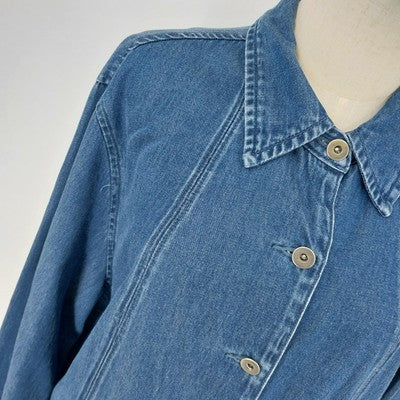 Coldwater Creek Denim Jacket XL Tencel Cotton Lightweight Long Sleeve China