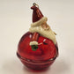 Red Blown Glass Round Santa Claus Hanging Ornament Christmas Holiday Motif 5"x3"