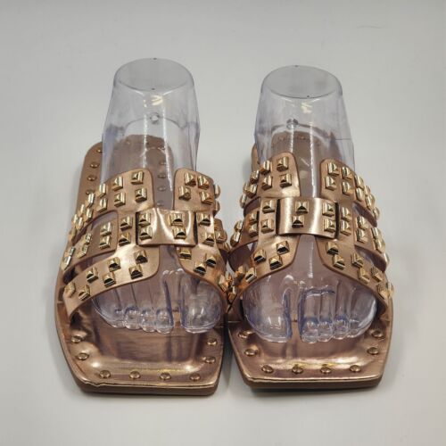 Pierre Dumas Spike-1 Studded Sandal Slide Womens Shoes Size 10 Lucite Color