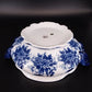 Cracker Barrel Blue White Floral Soup Tureen Serving Bowl with Lid Porcelain Vtg