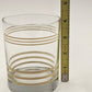 Set of 3 Fiesta Old Fashion Glasses with Culver Yellow Gold Striped Vintage 4"