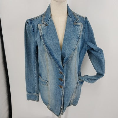 Mossimo Blue Denim Jeans Jacket XXL Long Sleeve 100% Cotton Made in Hong Kong