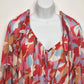 Peach Love California Boho Hippy Flowy Red Tunic Top Lined Large California Vtg