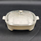 Corning Ware MW-9-B French White Square Browning Skillet Roaster Dish 8"x2" USA