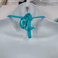Capri Women's Fringe Halter Bikini 2 Piece Teal Blue Swimsuit Size L NWT
