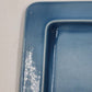 Rookwood Art Pottery Vintage MCM Teal Blue White Ashtray 8.75" Square Repaired