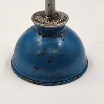 Eagle Oil Can Blue Silver Metal USA Thumb Pump 7.75" Oiler Dripper Decor