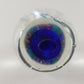 Egg Paperweight Triple Spiral Air Bubble Helix Swirl Art Glass Colors in Base