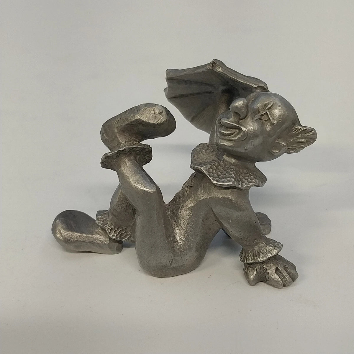 Rawcliffe P Davis Pewter Clown Under Umbrella Circus Figurine 2.25" 1979