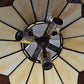 X-Large Stained Glass Hanging Light Tiffany Style Chandelier 3-Light Floral Vtg