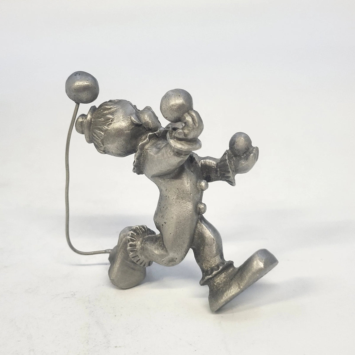 Rawcliffe Pewter Juggling Clown Figurine P Davis Wire Balls Silver Gray 1979 Vtg