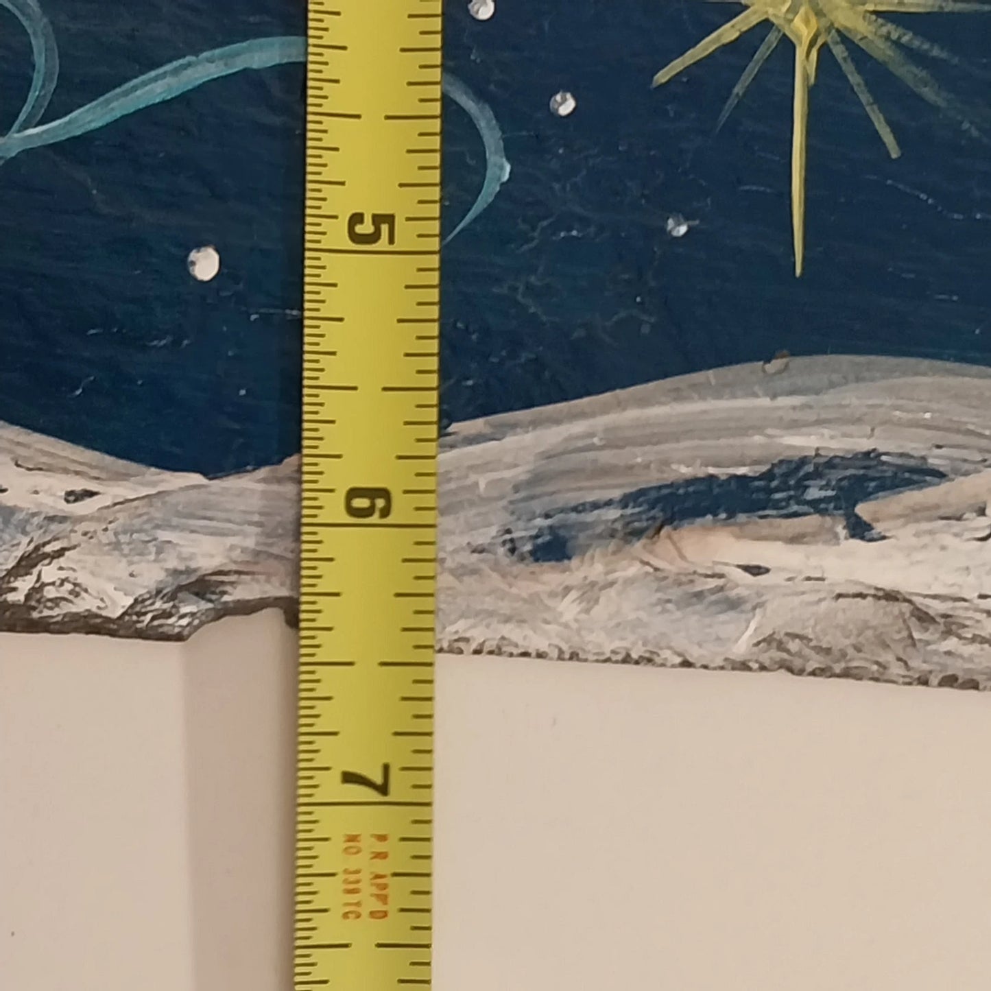 Hand Painted Slate Peace Plaque Dove Star Wall Decor 10.5" Leather Hanger