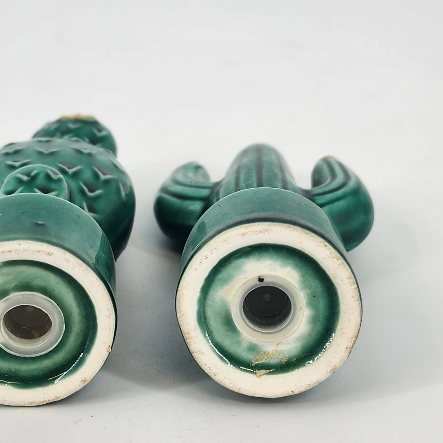 Southwest Cactus Ceramic Salt & Pepper Shakers Desert Bloom Saguaro Flower 4"