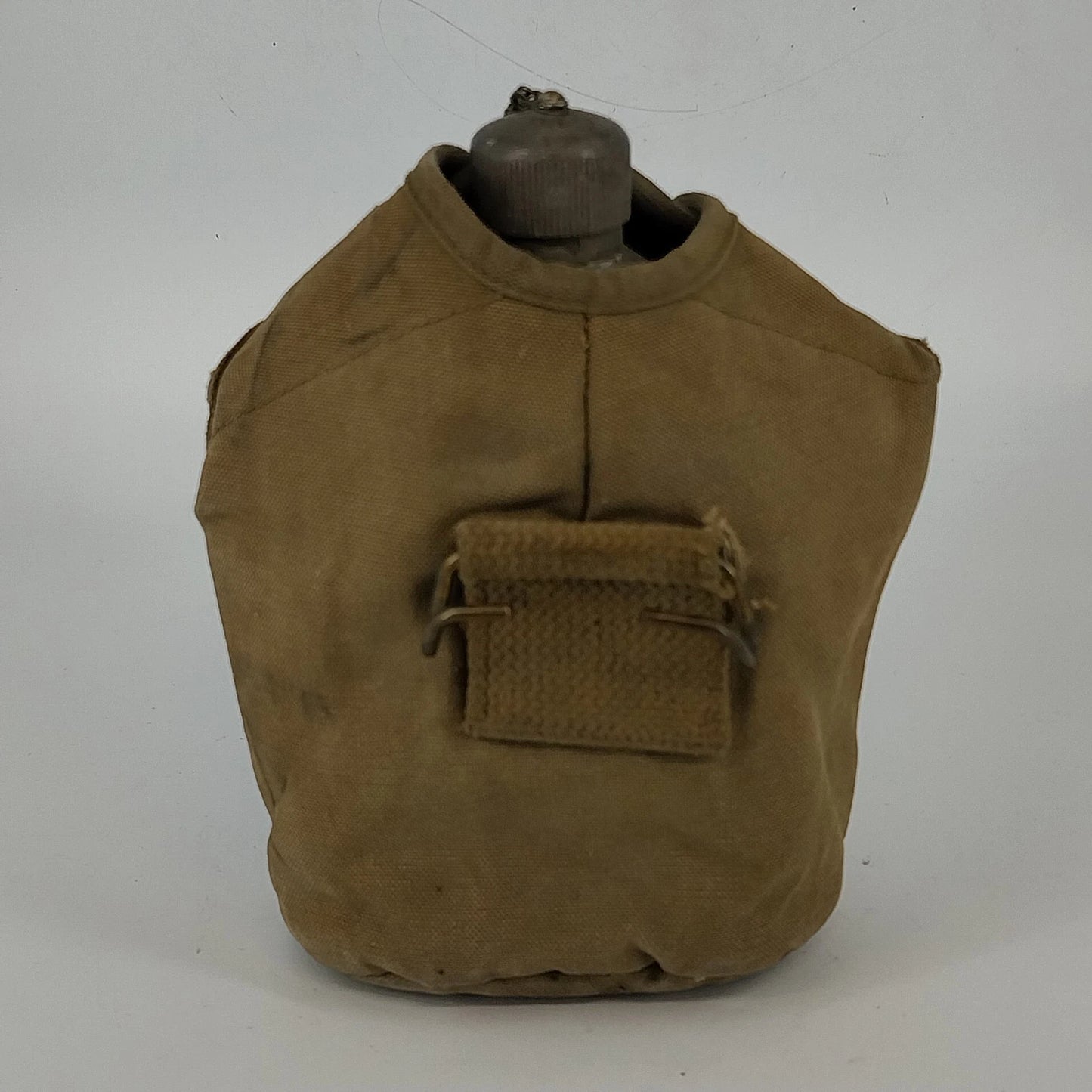 US Military WWII Metal Water Canteen Canvas Cover Army Field Gear Vintage