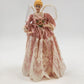 Christmas Tree Top Angel 10.5" Porcelain Head Hands Lace Freestanding Victorian