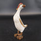 Tii Collections Santa Hat Duck Figurine Carved Wood White 7" Christmas Decor