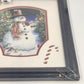 Feathered Friends Snowman Birds Framed Art 8x10 Sealed Matted Dark Wood Frame US
