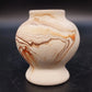 Nemadji Pottery Pedestal Vase Marbled Clay Brown Mauve Swirl 3.25" Vintage USA
