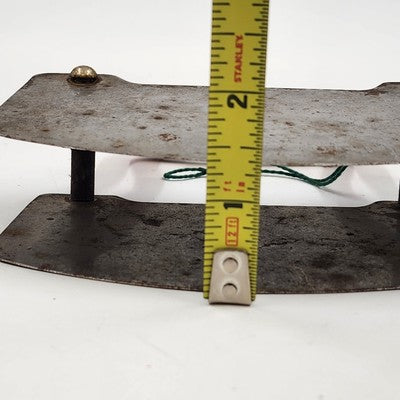 Acme Dual Blade Food Chopper Cast Iron Red Handle 5.25" Vintage Steel
