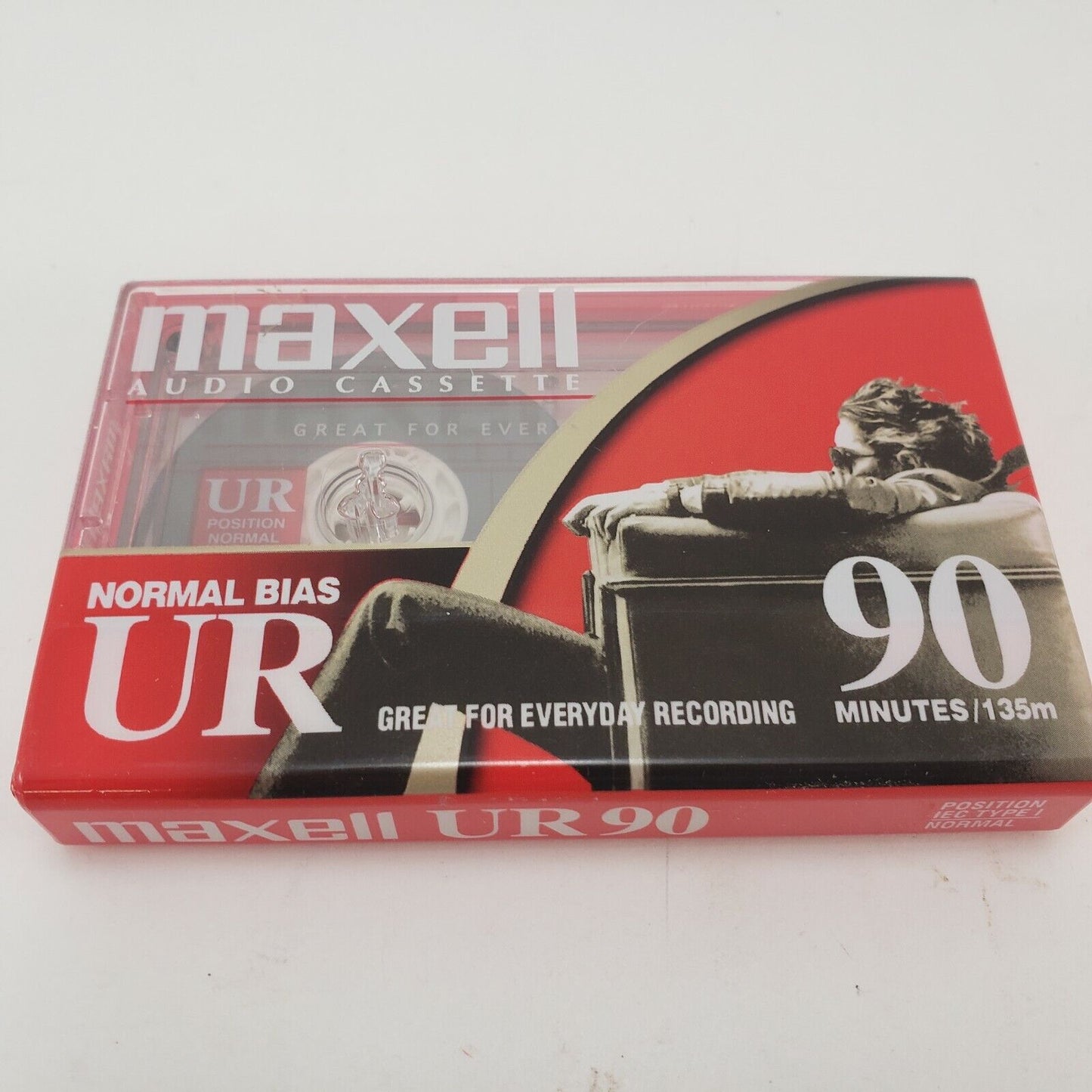 3 Sealed Maxell UR90 Tape Audio Cassette 90 Minute 135m Normal Bias + 1 Open