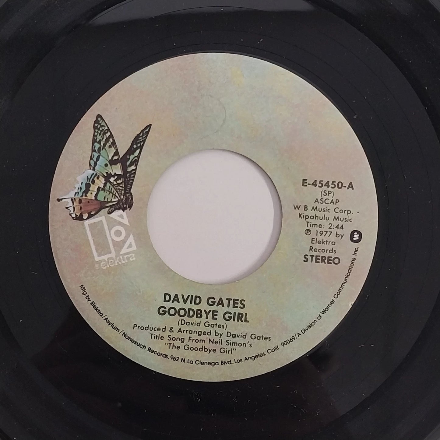 David Gates 45 RPM 7" Vinyl Lot 3 Elektra Pop Rock Singles 1970s Goodbye Girl