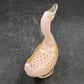 Murano Pink Art Glass Duck with Gold Bullicante Alfredo Barbini Italian 4.5"