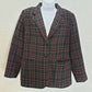 Sag Harbor Petite Ladies Blazer Wool Blend Black Red Green Plaid Size P10 Lined