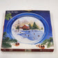 Clear Winter Platter Indiana Glass Lancaster 13"x1'' Christmas Skating Scene