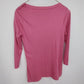 Talbots Pink Tunic Top Women SP 3/4 Sleeve Supima Cotton Modal 21" Crew Neckline