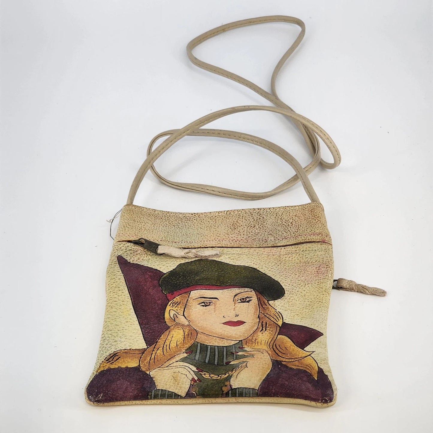 Emily Ann Hand Painted Leather Satchel Pretty Lady Boho Purse