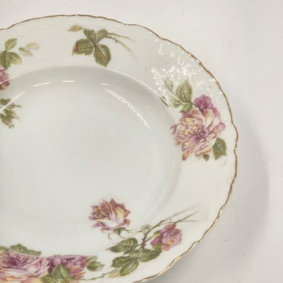 Rosenthal RC Monbijou Rim Soup Bowl Pink Roses Gold Trim Bavaria China